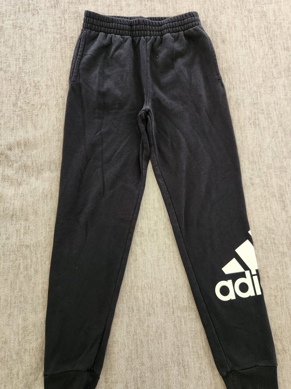 adidas Black Jogger Pants with White Logo